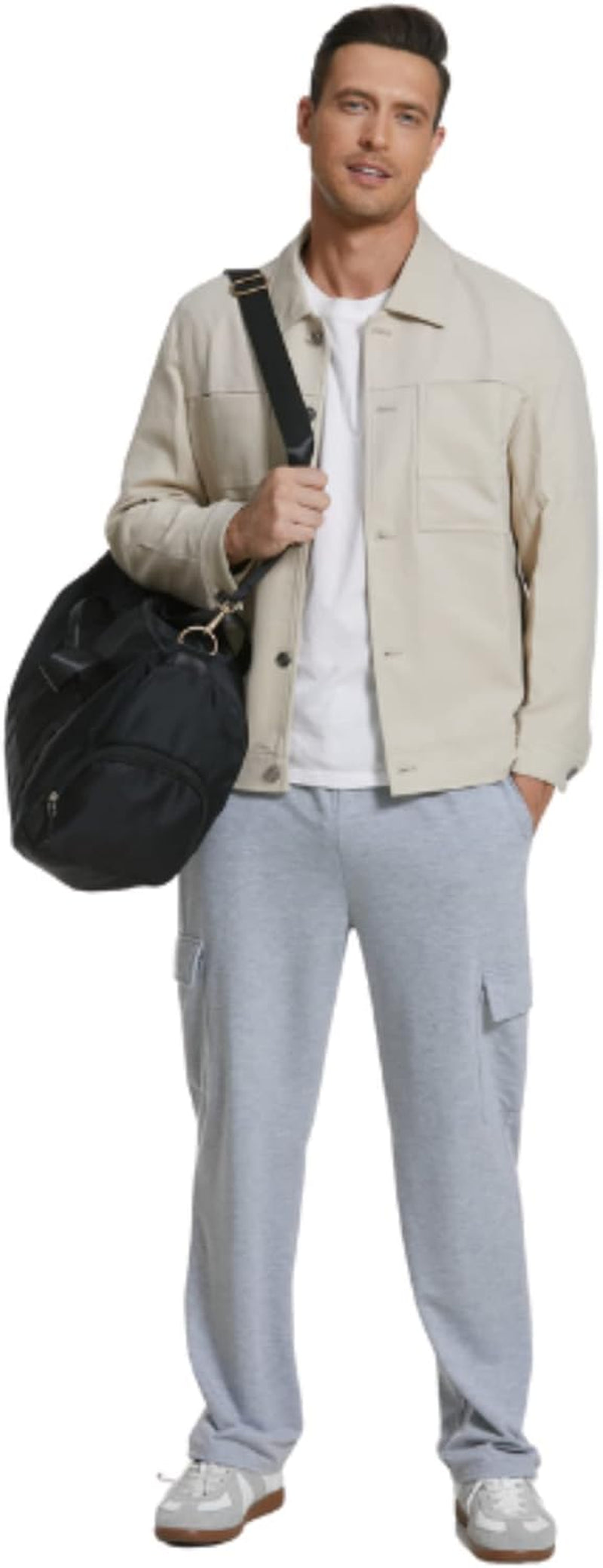 Men'S Cargo Sweatpants Open Bottom